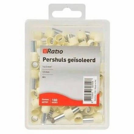 Geisoleerde Pershuls - 16mm² 12mm 100 stuks