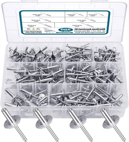 Pop Klinknagels - Blinde Klinknagels - Bevestigen van Materialen - Grote Flens - 200 Stuks - Zilver