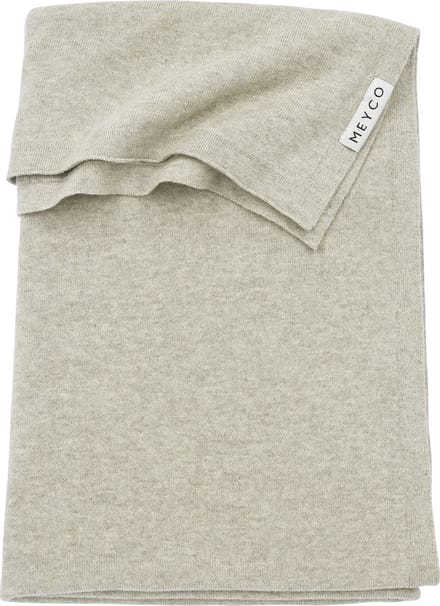 Meyco Baby Knit Basic ledikant deken - sand melange - 100x150cm - 1.0 TOG
