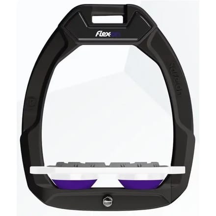 Veiligheidsstijgbeugels Plat Grip Zwart/Wit/Paarse Flex-On Safe-On