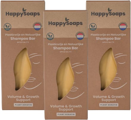 HappySoaps Specialty Shampoo Bar – 3× – Halfjaar Box – Natuurlijke Shampoo – Volume & Growth support – Voordeelverpakking