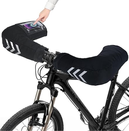 Equivera Stuurhandschoenen Fiets - stuurwarmer water- en winddicht - touchscreen - zwart