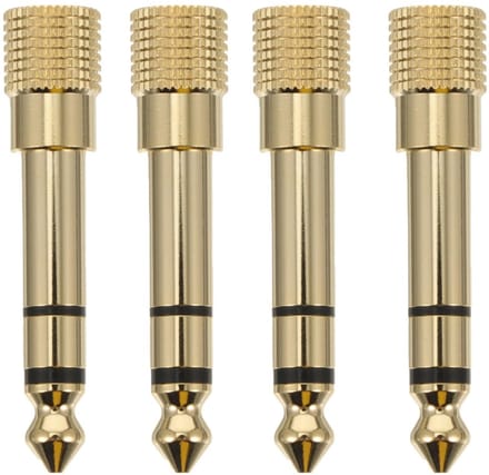 Supvox 4pcs Gold Plated Headset Adapter Set 6 3mm to 3 5mm Jack Converter Brass/Copper for AV Receivers