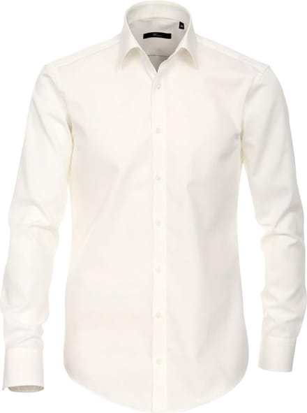 VENTI modern fit overhemd - beige - Strijkvrij - Boordmaat: 38