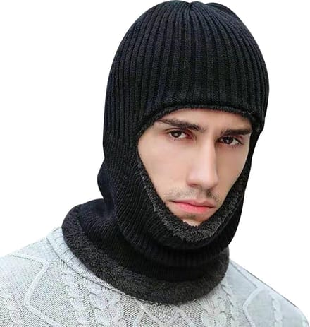 Dailygoods- Bivakmuts Ademende - Winddicht - Motorbivakmuts - Thermo - Universele Maat - Zwart - Polyester 41,5 x 25,5 cm - Balaclava