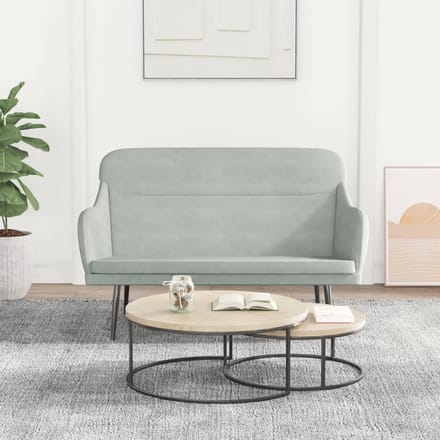 vidaXL - Bankje - 110x76x80 - cm - fluweel - lichtgrijs