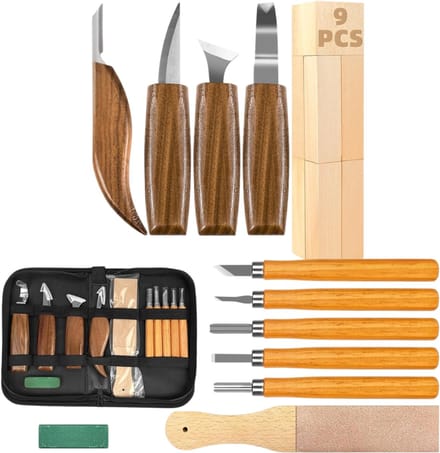 MRKK® Houtsnijset - Houtsnijden - Woodcarving - Natuurlijk