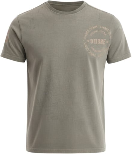 OMBRE T-shirt - Regular Fit - Katoen - Korte Mouw Olijf M