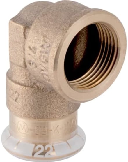 Geberit Mapress koperen overgangsbocht 90° met binnendraad, DN 15 / 20, dø 18 mm, 63863