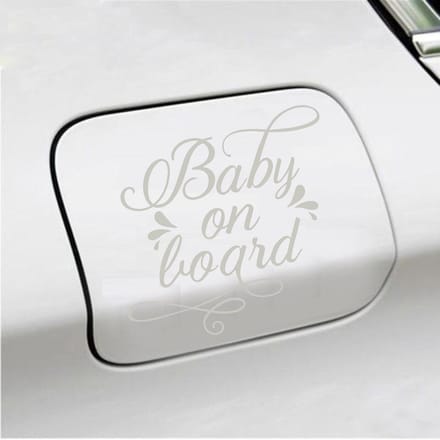 Bumpersticker - Baby On Board - 12,1 X 13,1 - Zilver