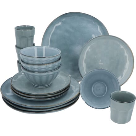 4goodz set 16 delig Aardewerk - 4 persoons - Blauw