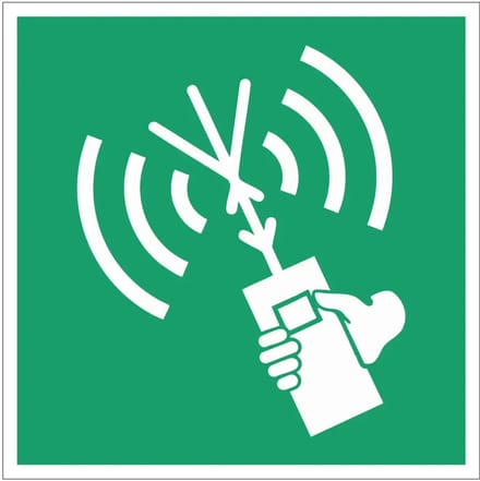 VHF radiotelefoon sticker 200x200 mm - vinyl - ISO 7010 E051