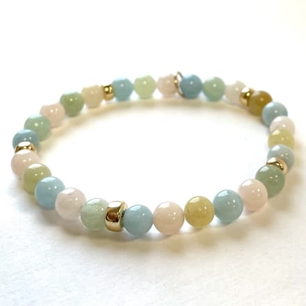 Armband Natuursteen | Morganite | 14kt goud