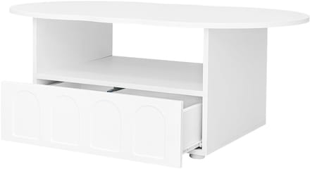 Salontafel Wolkvormig - Met Lade en Open Vak - Spaanplaat - Woonkamer - Wit