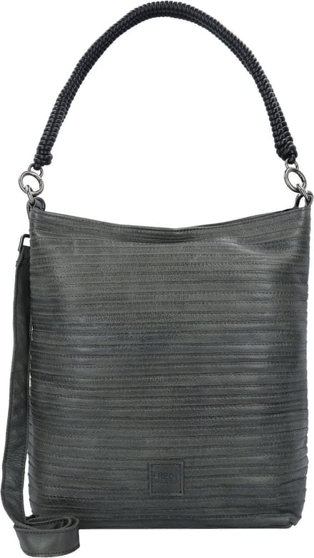 FREDsBRUDER Leren Schoudertas Enna Hobo Bag Antracite Antraciet