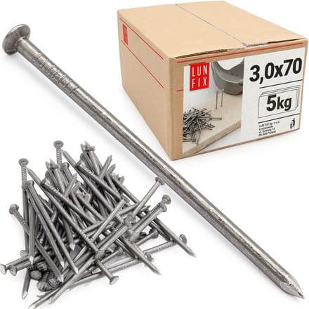 LUN FIX - Bouwspijkers 3x70 mm - zwart - 5kg