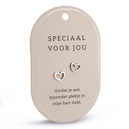 Hart oorbellen - Speciaal voor jou zilver