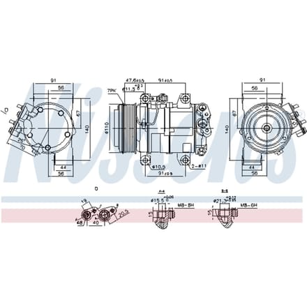 Compressor, airconditioner NISSENS 890874