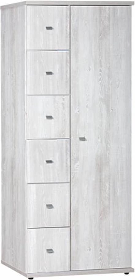 Kledingkast 2 Deurs - 200 x 83 x 58cm - Licht Grijs Hout - Son