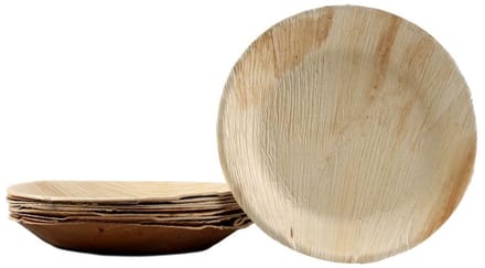 30x ronde borden van palmblad maat 25 cm
