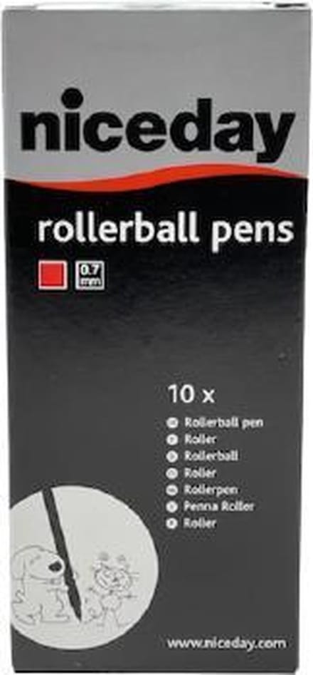 Niceday Rollerball Pens Rood 0.7 mm 10x