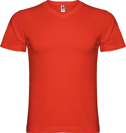 Rood T-shirt 'Samoyedo' met V-hals merk Roly maat M