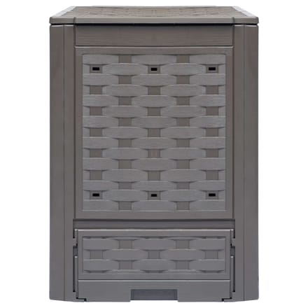 vidaXL - Compostbak - 300 - L - 60x60x83 - cm - kunststof - rattan - bruin