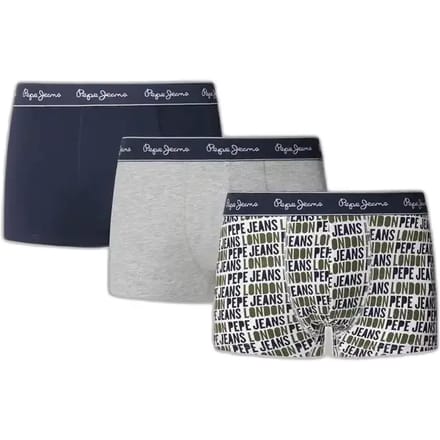 Pepe Jeans Ao Logo Boxers 3 Eenheden Blauw,Grijs XL Man