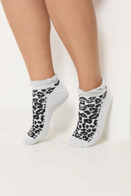Yours Yourset 4Pack Zwarte Sneakersokken Met Dierenprintsize 41-44