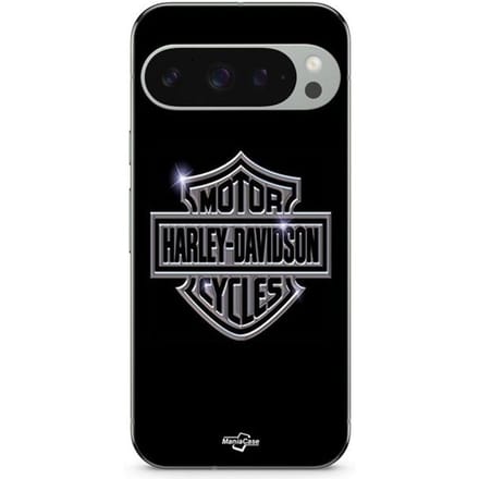 Coque - HARLEY DAVIDSON - Google Pixel 9 Pro - Souple - Silicone - Gris et Noir zwart
