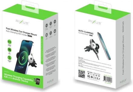 Rixus Telefoonhouder auto - Telefoonhouder - Oplaadbare telefoonhouder auto - Oplaadbare telefoonhouder - Wireless car charger