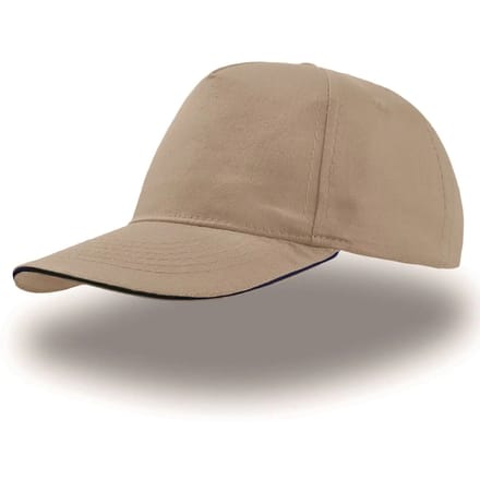 Atlantis Headwear Start Five Sandwich Cap AT500 - KHAKI/NAVY - One size
