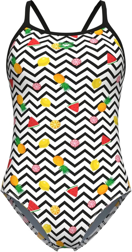 Arena Dames badpak Fruits Lightdrop Back wit/multi-zwart