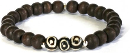 Heaven Eleven Men - Hout Tibetaanse kraal 8mm- 21cm