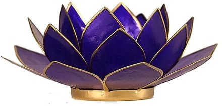 Lotus kaarshouder, Capiz, indigo