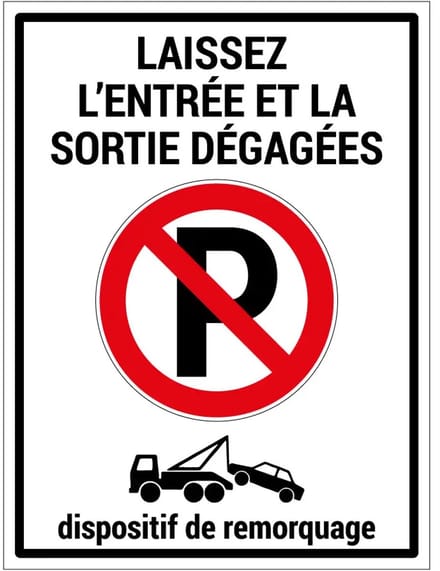 Laissez l'entrée et la sortie dégagées sticker | 28 x 21 cm