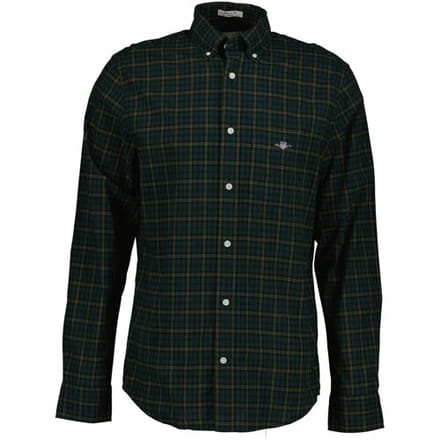 Gant Overhemd Classic Poplin Check Tartan Green / male