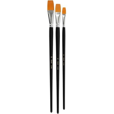 Creativ Company Gold Line Acryl Big Size Penselen Plat Set Middel 3 stuks