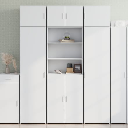 vidaXL - Hoge - kast - 70x42,5x185 - cm - bewerkt - hout - wit