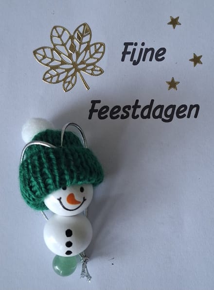 Sneeuwpop "Aventurijn Groen" Boomversiering