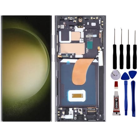 NONE Voor Samsung Galaxy S23 Ultra-LCD-touchscreen + Gereedschap-Zwart