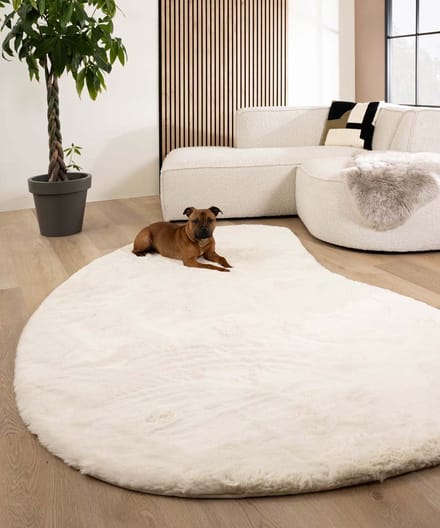 Fluffy vloerkleed organisch - Comfy Plus wit 200x306