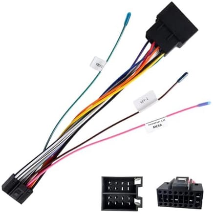 16-Pins ISO Adapter Kabel voor Android Autoradio met Stuurbediening en Achteruitrijlijn