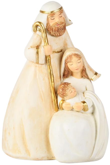 Dekoratief | Ensemble kerststalfiguren, wit/goud, resina, 9x7x13cm | A255962