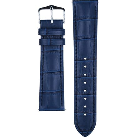 Hirsch Horlogeband -  Duke Donkerblauw - Leer - 22mm