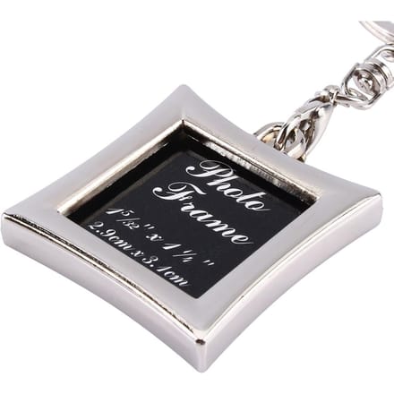 Schattige mini creatieve metalen legering fotolijst sleutelhanger cadeau black