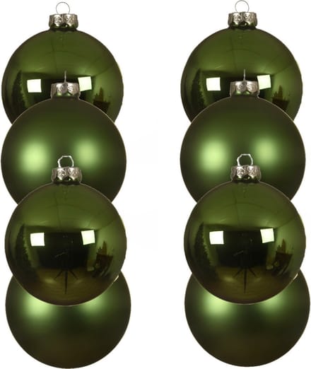 Decoris kerstballen - 12x st - groen - D10 cm - glas - kerstversiering