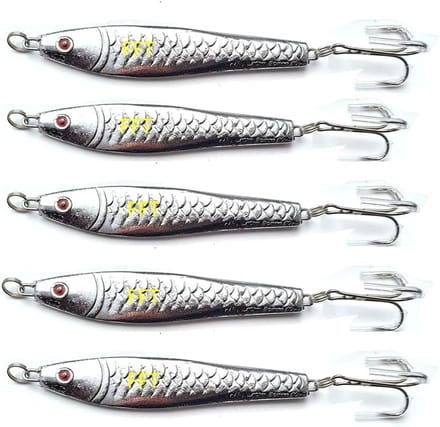 Spinner Lokken Set - Vis Aas - Boot Vissen - Chroom Zilver Afwerking - 5 x 60g - Zilver