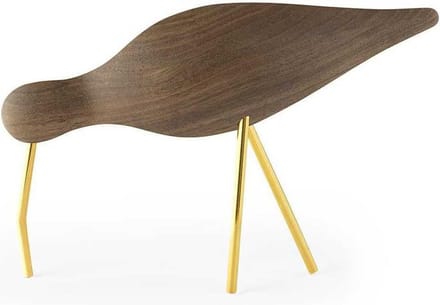 Normann Copenhagen Shorebird Vogel Decoratie Large Walnoot Messing