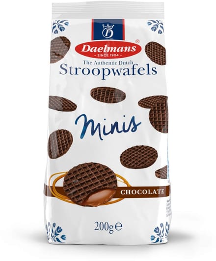 Daelmans Mini Chocolade Stroopwafels – 1 zak – 200 g – 4,5 cm diameter